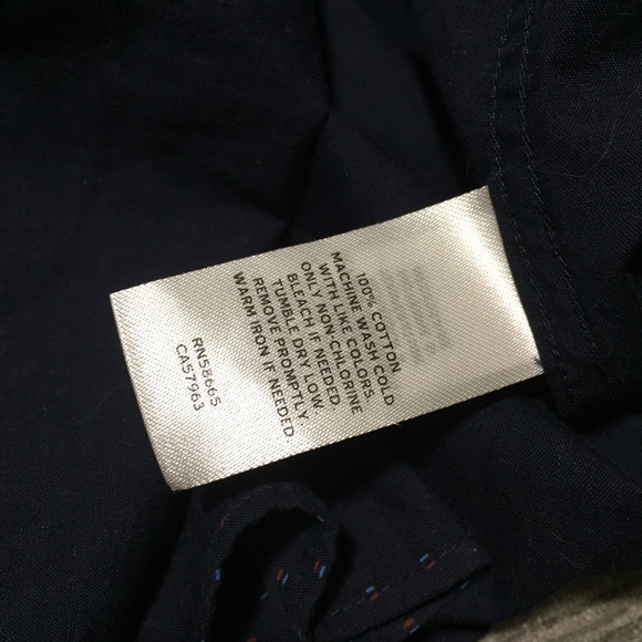 Nordstroms Slim Fit Button Up Shirt Men’s XXL Blue Micro Dot Short Sleeve - Picture 6 of 8